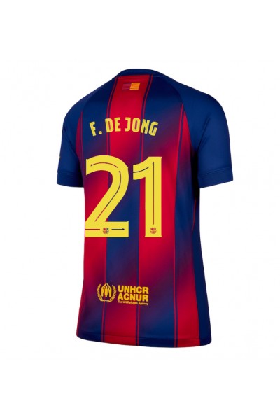 Barcelona Frenkie de Jong #21 Jalkapallovaatteet Naisten Kotipaita 2025-26 Lyhythihainen Barcelona Frenkie de Jong #21 Jalkapallovaatteet Naisten Kotipaita 2025-26 Lyhythihainen